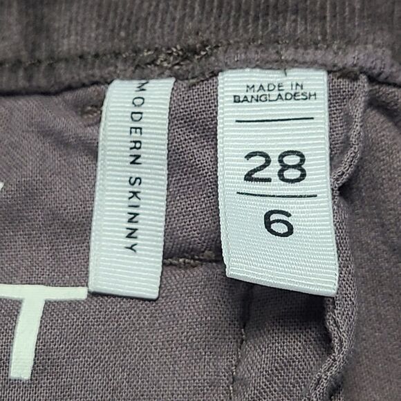 Loft Womens Jeans 6 Brown Corduroy Modern Skinny Slim Straight Casual Work - Picture 7 of 10